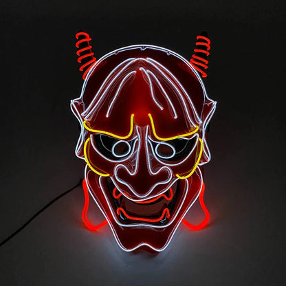 Halloween Carnival Party Costume Decoration Luminous LED Mask Halloween Mask LED Maske Light Up Party Masks for Glow Party Good Vibrations