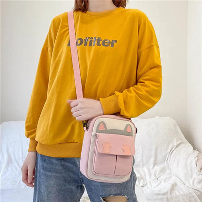 2022 Hot Sale Fashionable Cute Canvas Cross Body Shoulder Bag for Teenagers Ladies and Kids for Daily Outdoor Shopping Good Vibrations
