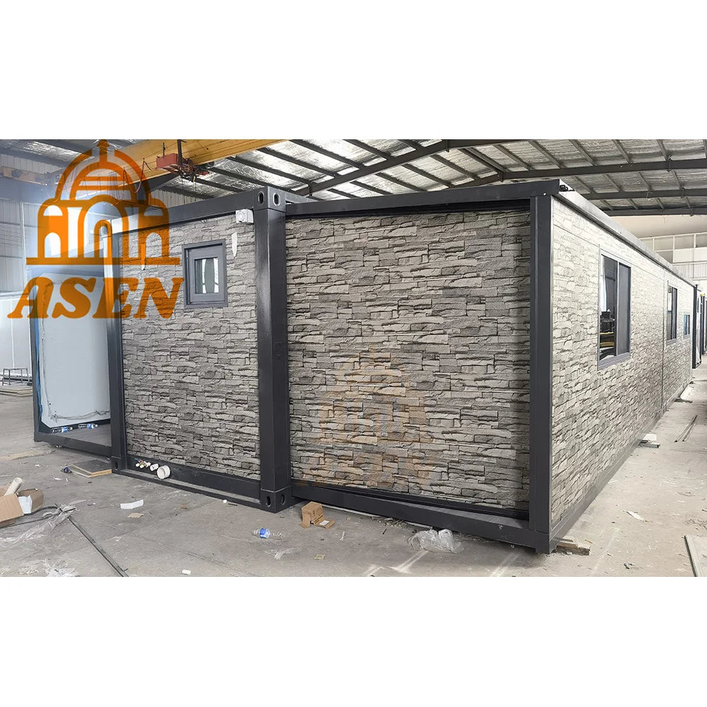 Luxury 40Ft 20Ft Prefab Villa 2-5 Bedrooms Expandable Container Home Portable Mobile Tiny House Made of Steel Good Vibrations