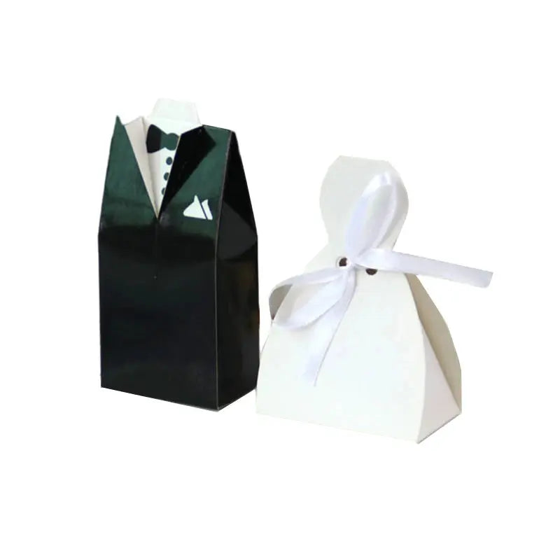 20/30pcs Bride And Groom Candy Box Wedding Favor And Gifts Box Sweet Bags With Ribbon Wedding Decoration Souvenirs Party Decor Good Vibrations