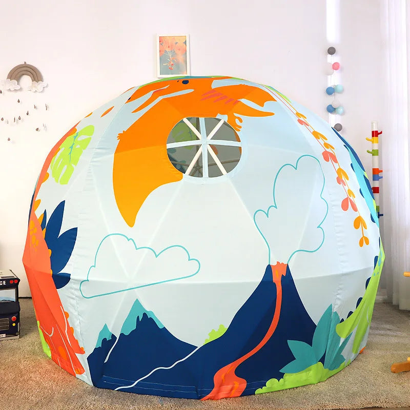 Children Indoor Kids Preschool Kindergarten Playhouse Round Yurt Circular Castle Folding Dinosaur Dome Play House Tent Good Vibrations