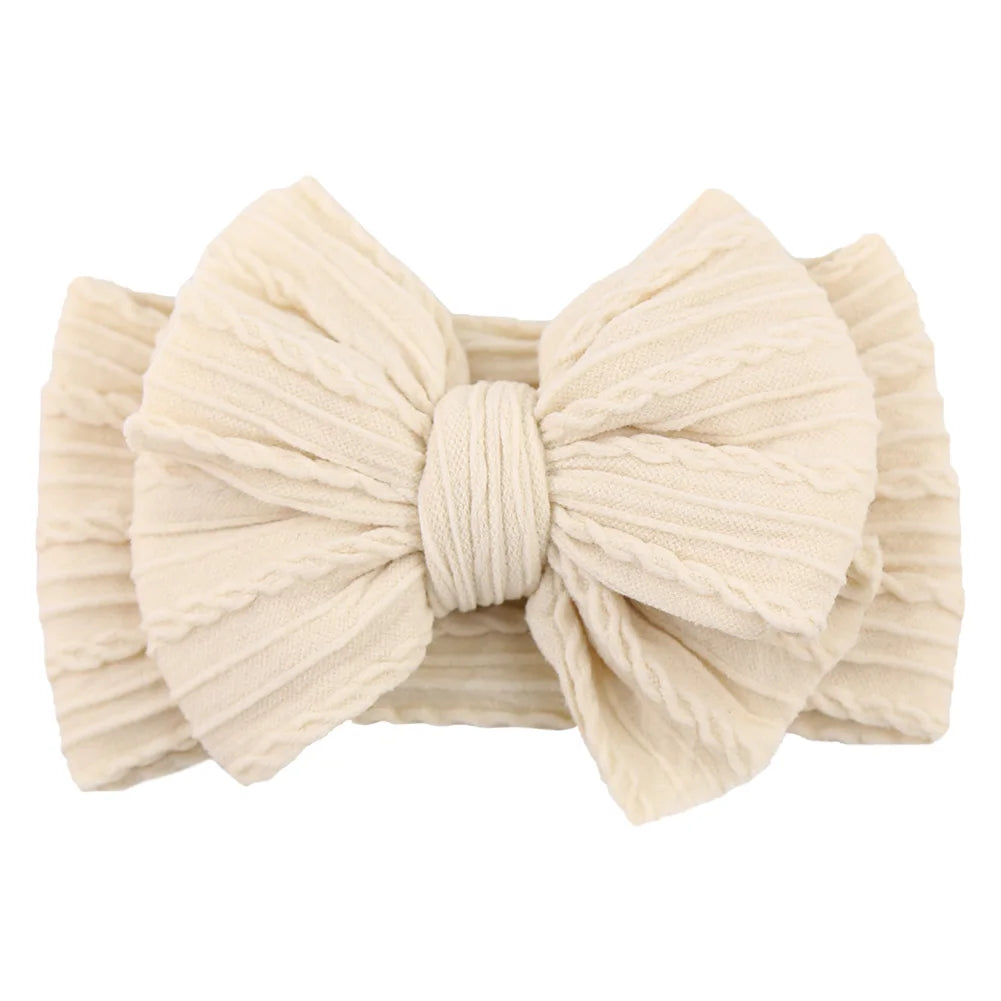 Solid Cable Bow Baby Headband for Child Nylon Layers Headwear Kids Elastic Turban Headwraps Newborn Boys Girls Hair Accessories Good Vibrations