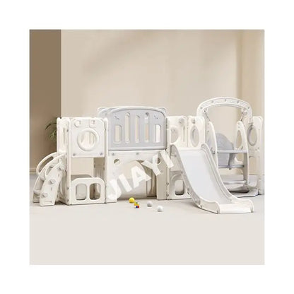 Plastic Swing Set with Slide and Playhouse for Outdoor Kids' Play for Gardens Sports Parks Schools Good Vibrations