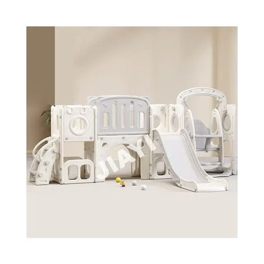 Plastic Swing Set with Slide and Playhouse for Outdoor Kids' Play for Gardens Sports Parks Schools Good Vibrations