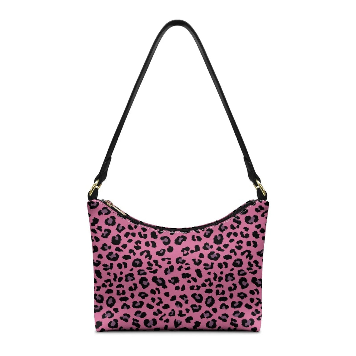 Nice Purple Flowers Birds Print Women's Single Shoulder Bag Fashionable Underarm Design Zip Portable All-Match Mother's Day Gift Good Vibrations