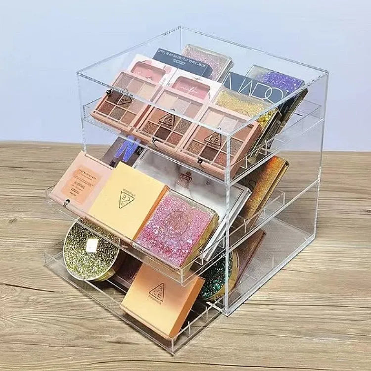 Custom Transparent Acrylic Rectangle Storage Box for Eye Shadow Dresser Powder Cushion Cosmetics-Cosmetic Storage Drawer Good Vibrations