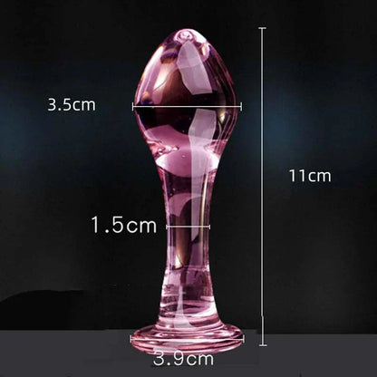 Candiway exquisite pink crystal glass anal plug, adult masturbation products, prostate massager, erotic toys for couple.