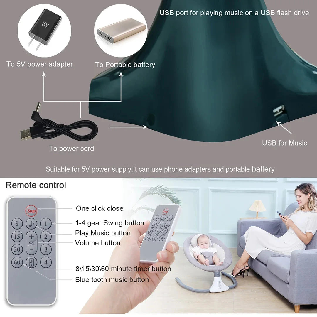 Factory Inventory or Customize Multi Functional Intelligent Electric Baby Smart Bed Kids' Cribs Child Cradle Swing Good Vibrations