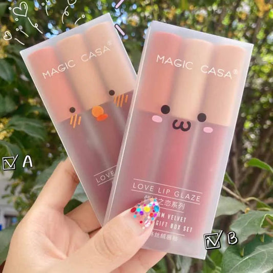 Velvet Matte Lipstick  Tube for Student Makeup Lip-Gloss Girl Long Lasting Lip Glaze Cute Lipstick Set Good Vibrations