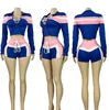 Custom Logo Women Set Short Pants and Sports Bra Crop Jacket Tracksuit Loungewear Women 3 Piece Shorts Pants Set  for Elasticity Good Vibrations