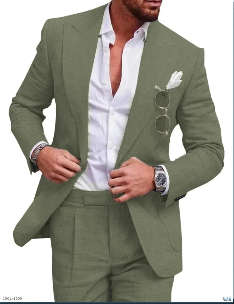S-4XL Men Suits Prom Tuxedo Slim Fit 2 Piece Groom Wedding Suits for Men Custom Blazer 2 Pieces (jacket+pant)