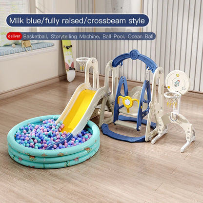 Children's Indoor Playground Equipment Plastic Swing Slide Set & Playhouse Combination for Park Usage Inflatable Type Good Vibrations