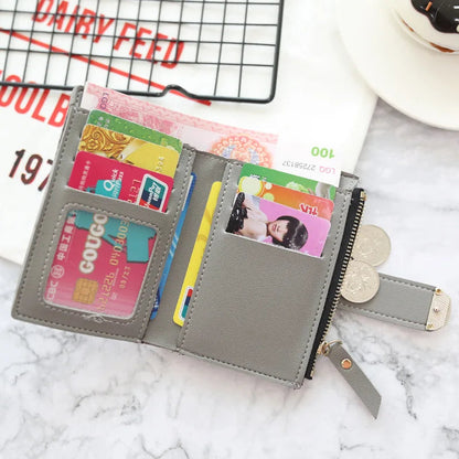 New Fashion Short Women's Wallet Zipper Card Holder Cute Female Coin Purse High Quality PU Wallets For Girls Good Vibrations
