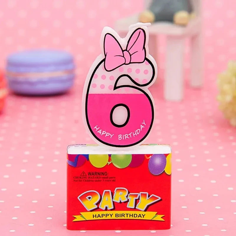 Birthday Candle Mouse Party Decorations Number Candle Cake Toppers Decorations for Home Kids's Gift Candle DIY Cake Flags Good Vibrations
