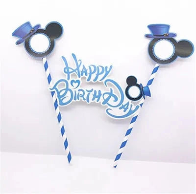 Birthday Candle Mouse Party Decorations Number Candle Cake Toppers Decorations for Home Kids's Gift Candle DIY Cake Flags Good Vibrations