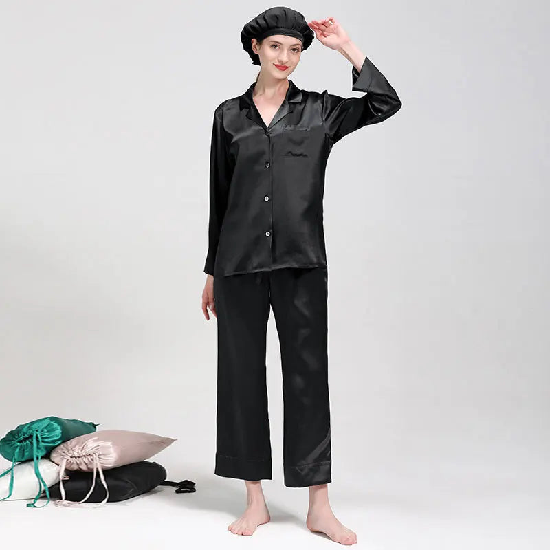 Wholesale 22 Momme Women's Long Sleeve 2 Piece Sets Silk Pajamas Mulberry Silk Pajamas for Women Set Good Vibrations