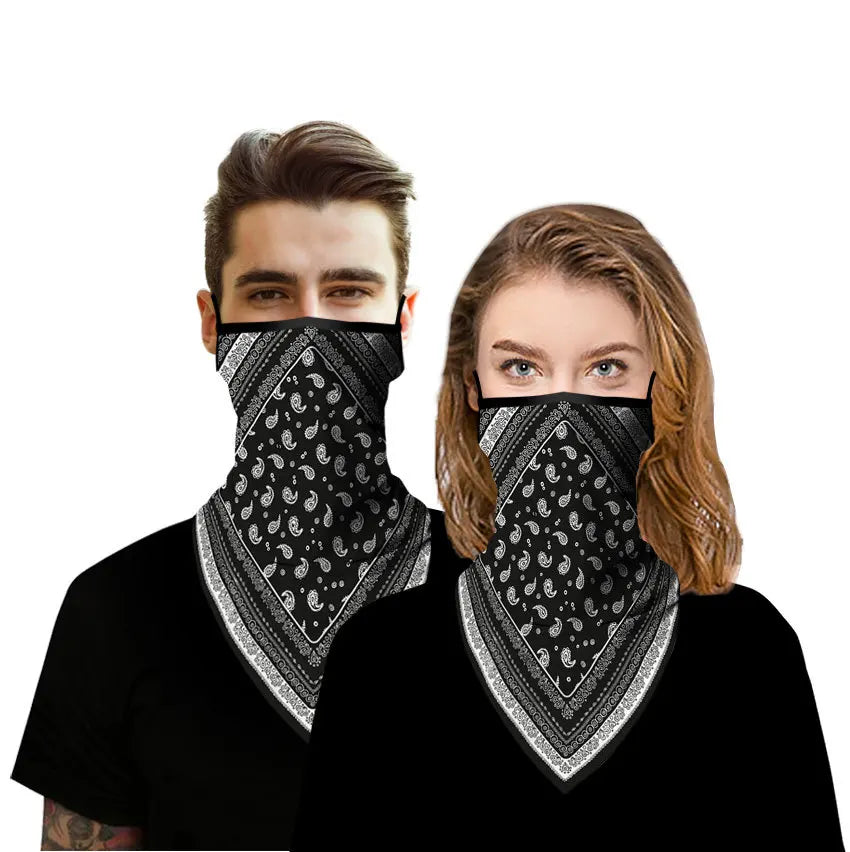 Coexistence Summer UV Protected Polyester Women's Cycling Bandana Breathable Triangle Face Mask Scarf Sun Protection Veil Good Vibrations
