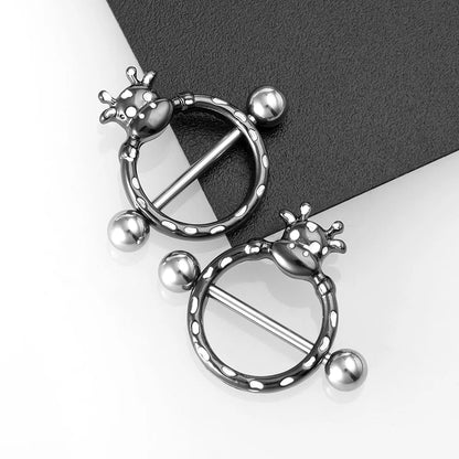 1 Pair 14G Stainless steel Breast Piercing Jewelry Heart Nipple Piercing Bar Nipple Rings Shield Cover Barbell Sexy Piercings Good Vibrations