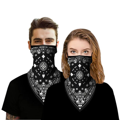 Coexistence Summer UV Protected Polyester Women's Cycling Bandana Breathable Triangle Face Mask Scarf Sun Protection Veil Good Vibrations