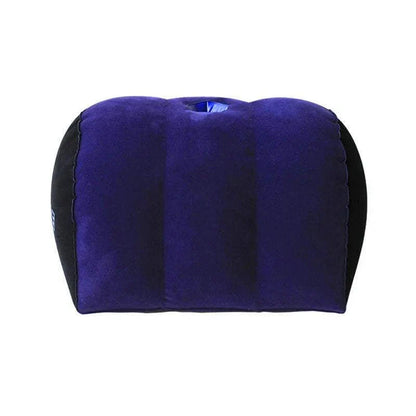Inflatable erotic wedge cushion for adult couples' games and BDSM furniture.