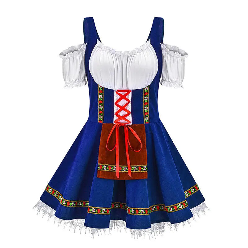 3xl Women Oktoberfest Costume German Bavarian Dirndl Beer Maid Fancy Dress German Bavarian Beer Outfit Cosplay Halloween Costume Good Vibrations