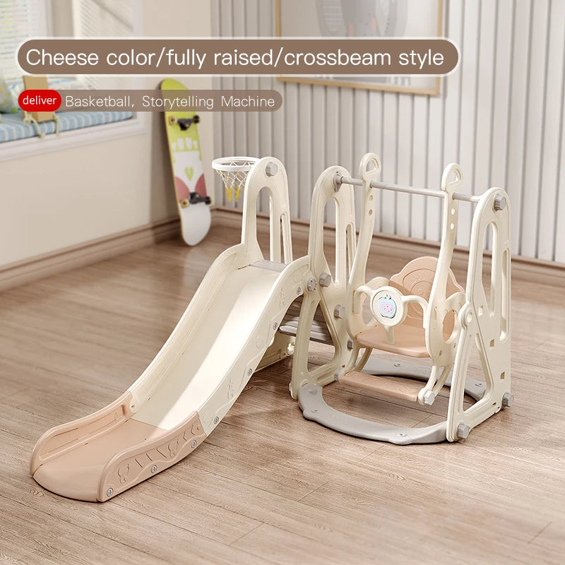 Children's Indoor Playground Equipment Plastic Swing Slide Set & Playhouse Combination for Park Usage Inflatable Type Good Vibrations