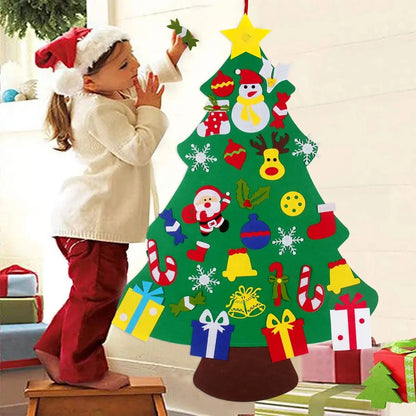 Kids DIY Felt Christmas Tree Merry Christmas Decorations For Home 2025 Christmas Ornaments Navidad 2026 New Year Gifts Xmas Tree Good Vibrations