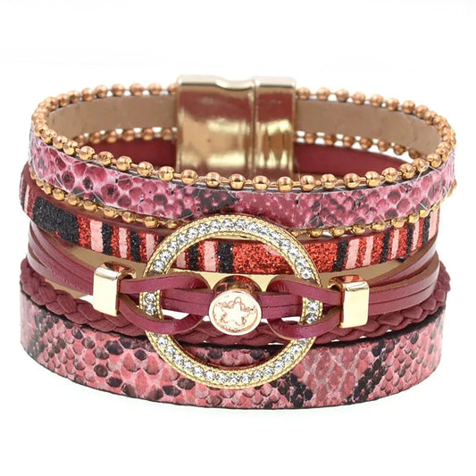 Charm Leather Bracelets For Women Trendy Boho bracelet Multilayer Wrap Bracelet women Female Jewelry Good Vibrations