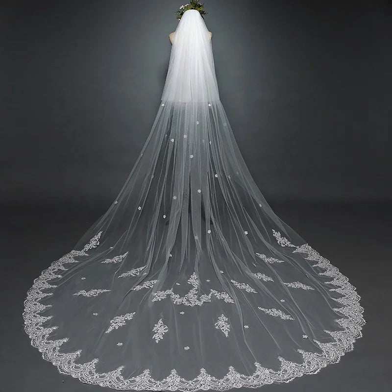 Wholesale Hot Sell Latest Long Tulle Wedding Bridal Veil Lace Wedding Veil Good Vibrations