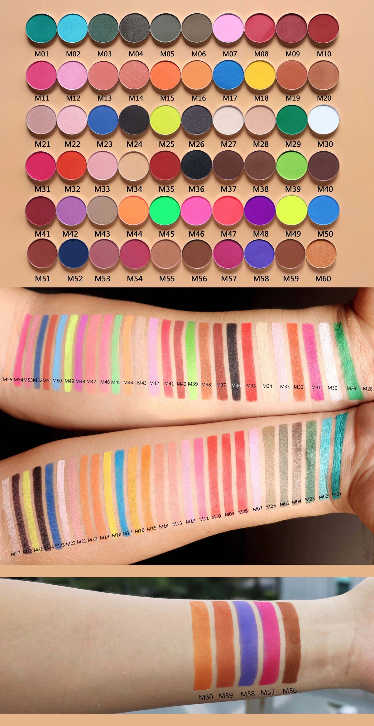 Wholesale Factory Custom Logo Vegan Waterproof Eye Shadow Palette Private Label Shape DIY Shimmer Matte Glitter Eyeshadow Good Vibrations