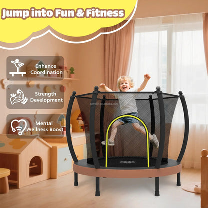 Zoshine 60" Indoor Baby Trampoline, Multi Color Mini Design Save Space,  Inside Safe Enclosure Net with Bounce Jumping Mat Good Vibrations