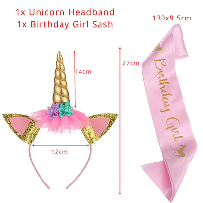 Unicorn Decoration Birthday Party Decor Kids Unicorn Disposable Tableware set Unicornio Baby Shower Girl Birthday Party Supplies Good Vibrations
