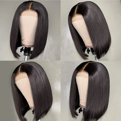 Glueless Wigs 13x4 Short Bob Wigs Bone Straight Lace Front Human Hair Wigs for Women Brazilian HD Transparent Lace Frontal Wigs Good Vibrations