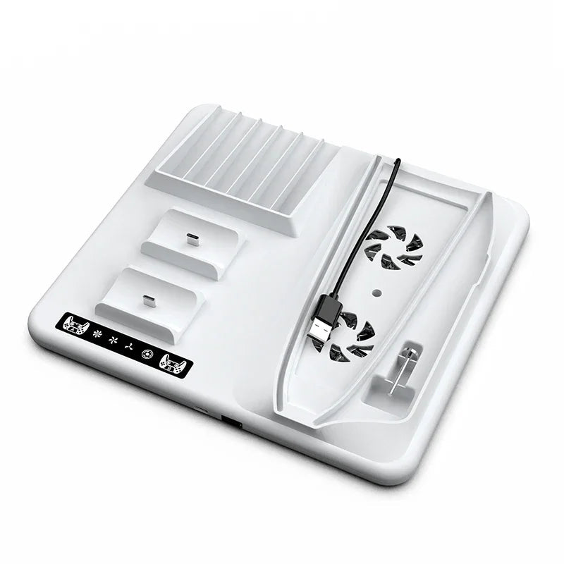 New product For PS5 Slim Console Multi-functional Cooling Dock with Disk Organizer Handle Charger Headphone Hanger Good Vibrations