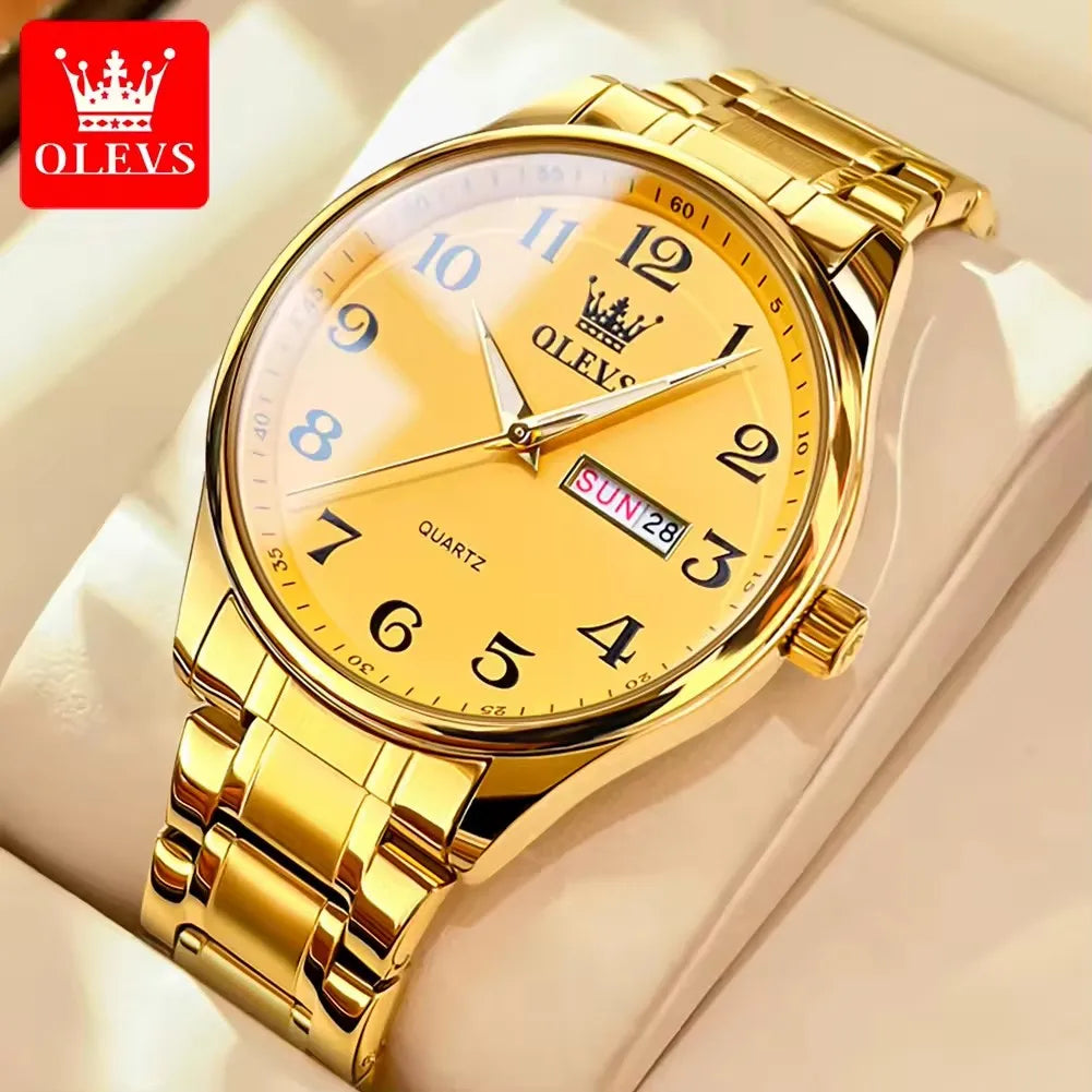 New Olevs 5567 Luxury Men's and Women Set Watches Fashionable and Simple Couple Watches Montre Relojes Women's Quartz Watch Good Vibrations