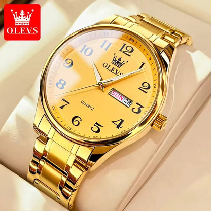 New Olevs 5567 Luxury Men's and Women Set Watches Fashionable and Simple Couple Watches Montre Relojes Women's Quartz Watch Good Vibrations