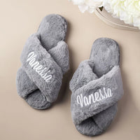 Personalized Bridal Slipper Bridesmaid Gifts Wedding Bridesmaid Fluffy Bachelorette Fluffy Slippers birthdays Christmas Gifts Good Vibrations