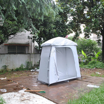 Bike Storage Tent Single Layer Lightweight Waterproof Quick Automatic Opening Four-Season Bike Shed for 3 Bikes & Garden Tools Good Vibrations