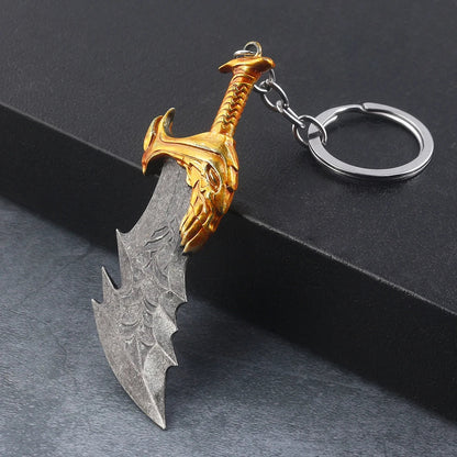 New God of War 4 Kratos Sword Keychain Pendant Keyring Jewelry Men And Women Car key chain Accessories Good Vibrations