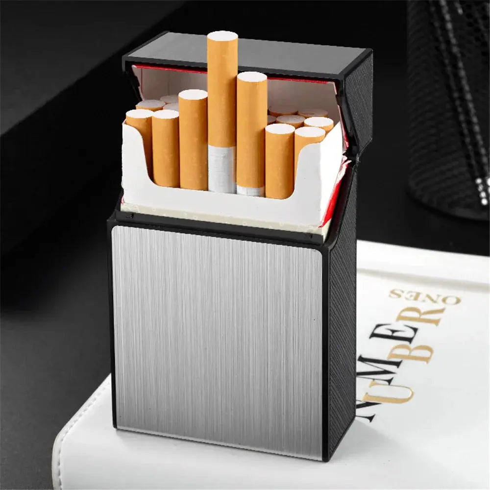 Portable Cigarette Case Metal Smoking Cigarette Box 20pcs Capacity Tobacco Holder Cigarettes Pack Cover Storage Box Men's Gadget GOOD Vibrations Adult Super Store