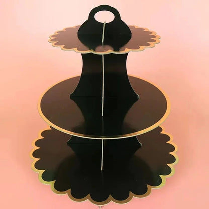 3-Tier Cardboard Cupcake Cake Stand Cupcake Holder for Birthday Party Wedding Baby Shower Christmas Parties Display Dessert Good Vibrations