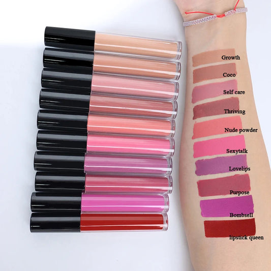Wholesale Low Moq Matte Liquid Lipstick Vegan Private Label Waterproof Long Lasting Lip Stick Custom Liquid Lipstick Good Vibrations