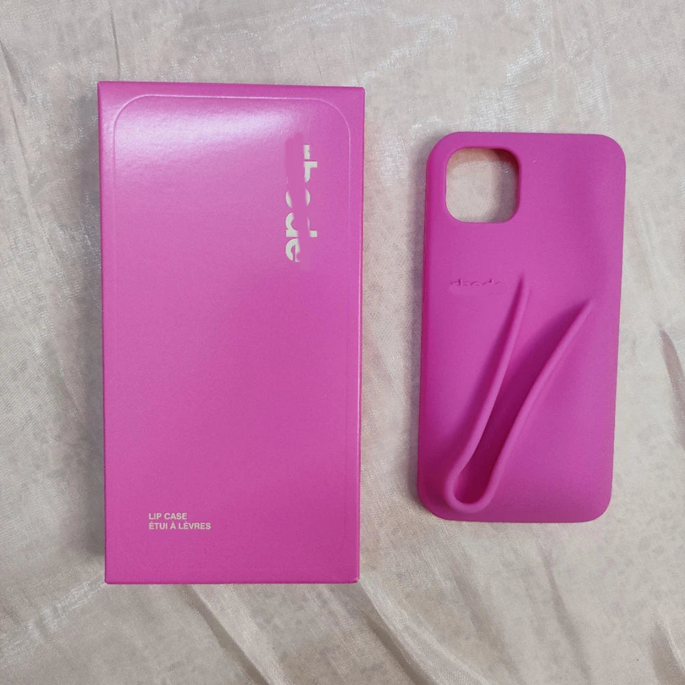 1:1 Top Quality Rhod Portable Lip Gloss Holder Case for iPhone 15 16 Pro Max 14 13 12 11 Lipstick Soft Silicone Lip Balm Cover Good Vibrations