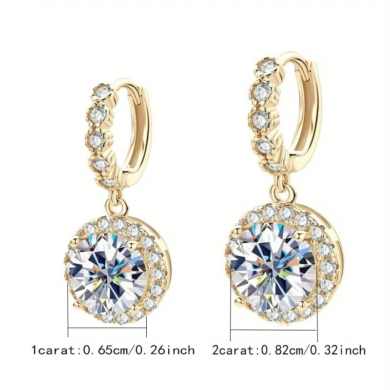 Gra Sunflower 925 Sterling Silver Earrings for Women Set with Sunflower Moissanite Dazzling Jewelry Good Vibrations
