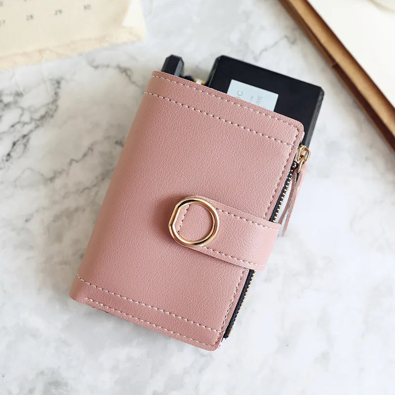 New Fashion Short Women's Wallet Zipper Card Holder Cute Female Coin Purse High Quality PU Wallets For Girls Good Vibrations