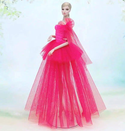hot Wedding Dress for 30cm bjd Doll Princess Evening Party Clothes Wears Long Dress Outfit Set 30cm 1/6 clothes accessories Good Vibrations