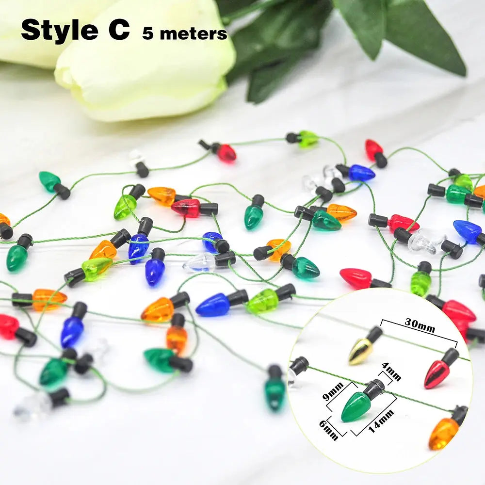 5M Christmas tree DIY Bulbs Garland Christmas Ornaments Home Decoration Xmas wreath Ornaments Christmas Party Decorations Good Vibrations