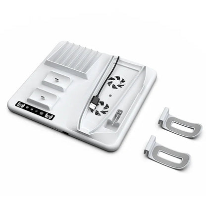 New product For PS5 Slim Console Multi-functional Cooling Dock with Disk Organizer Handle Charger Headphone Hanger Good Vibrations