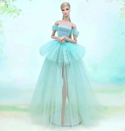 hot Wedding Dress for 30cm bjd Doll Princess Evening Party Clothes Wears Long Dress Outfit Set 30cm 1/6 clothes accessories Good Vibrations