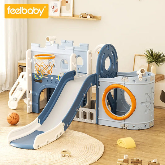 Pirate Ship Indoor Playhouse Slide Baby Plastic Toy for Toddlers Kids Home Playground Playroom Equipment Garden Shopping Mall Good Vibrations